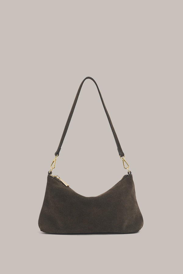 Vestirsi Ashley Dark Chocolate Suede Cross Body Bag