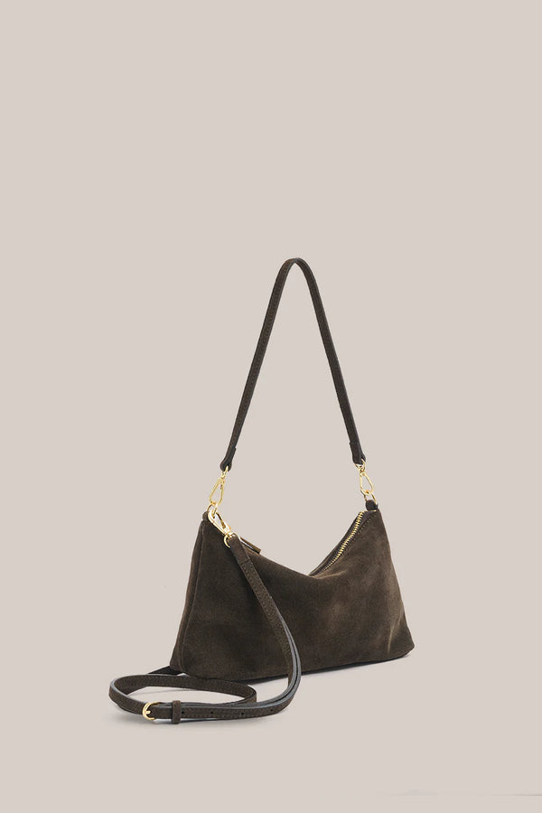 Vestirsi Ashley Dark Chocolate Suede Cross Body Bag
