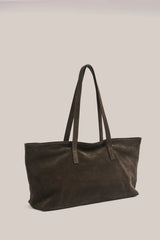 Vestirsi Mia Dark Chocolate Suede Slouchy Tote