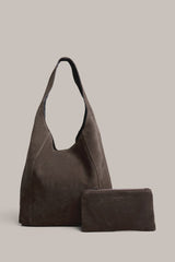 Vestirsi Sienna 2.0 Dark Chocolate Suede Hobo