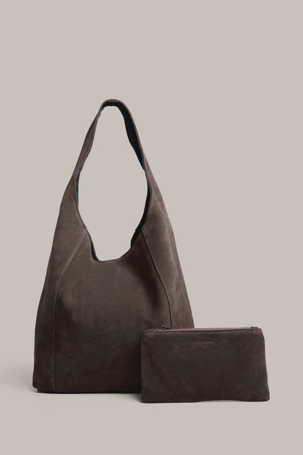 Vestirsi Sienna 2.0 Dark Chocolate Suede Hobo