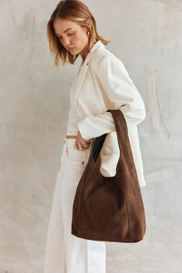 Vestirsi Sienna 2.0 Dark Chocolate Suede Hobo