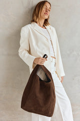 Vestirsi Sienna 2.0 Dark Chocolate Suede Hobo