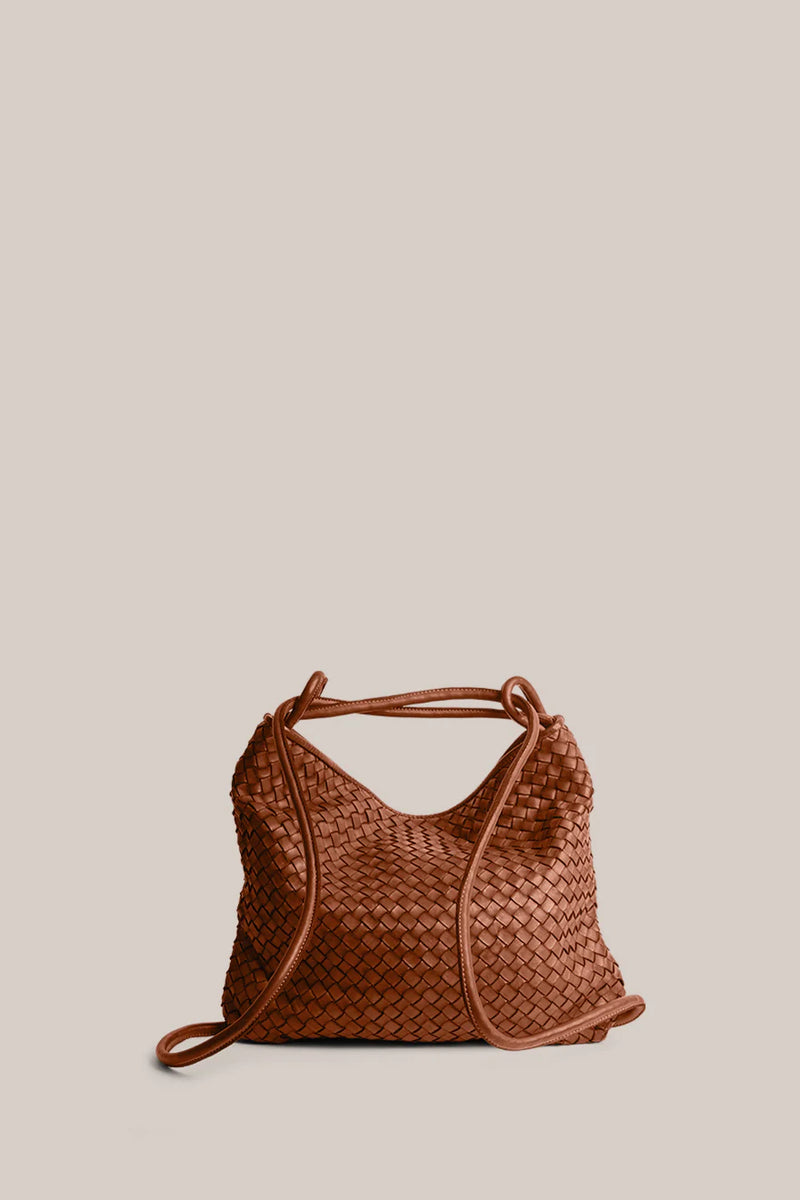 Vestirsi Woven Bella Convertible Backpack Tote, Tan