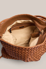Vestirsi Woven Bella Convertible Backpack Tote, Tan