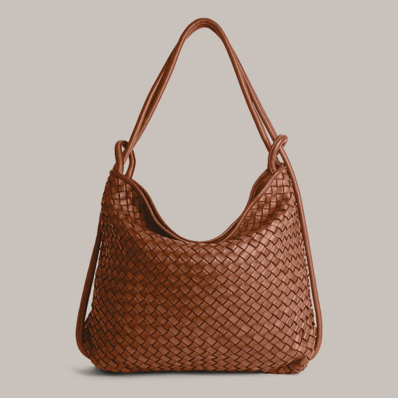 Vestirsi Woven Bella Convertible Backpack Tote, Tan