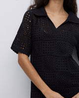 Yerse Crochet Dress Black