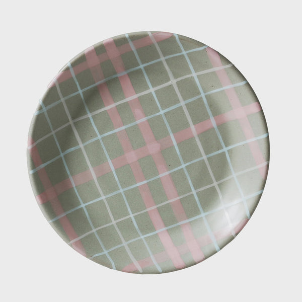 Cat's Pyjamas Plate, Blush & Check