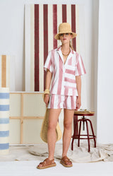 Le Beach Stripe Shirt, Dusk Pink