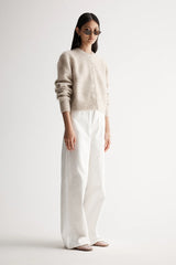 Elka Collective Abigail Knit Cardigan, White Marle
