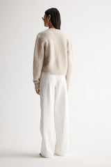 Elka Collective Abigail Knit Cardigan, White Marle