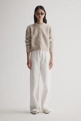 Elka Collective Abigail Knit Cardigan, White Marle