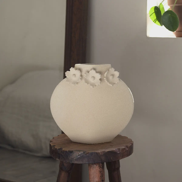 Ceramic Summer Vase 'Sculptural Flowers'