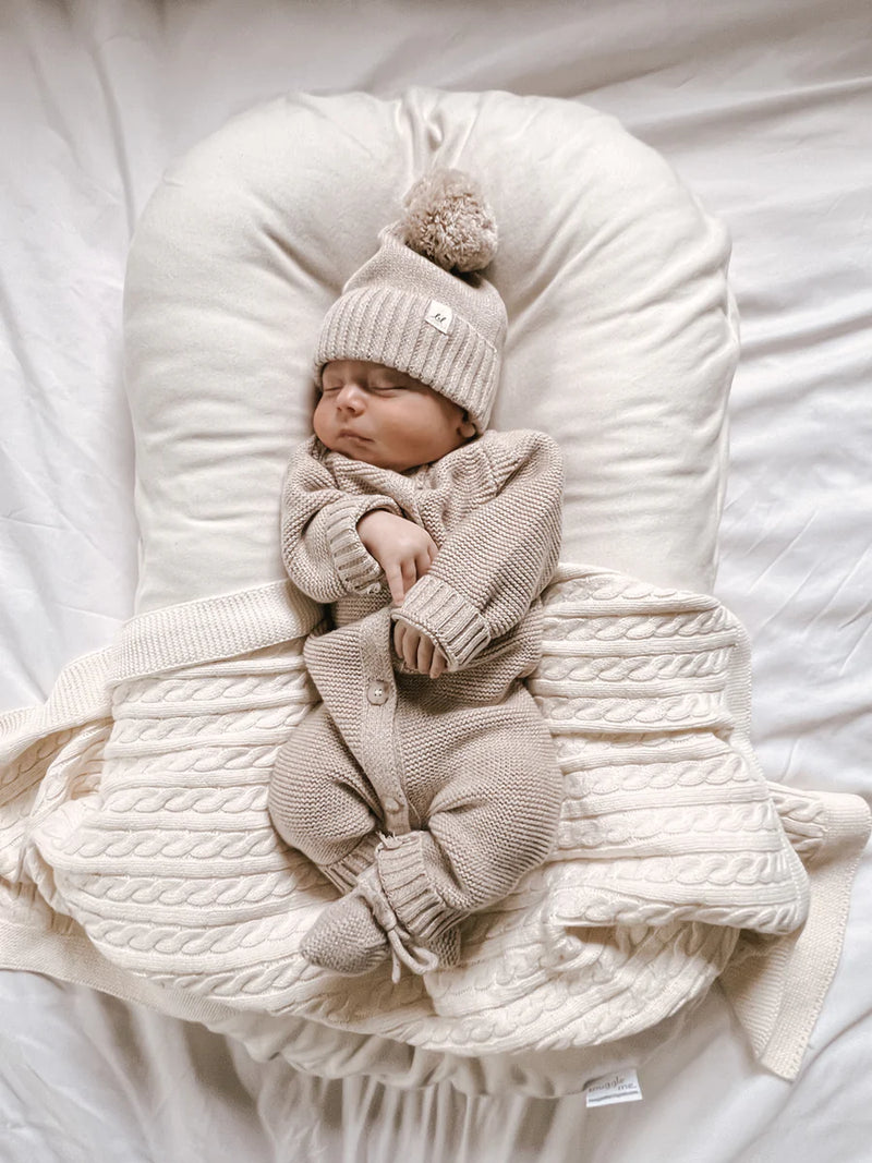 Organic Booties Heather Beige
