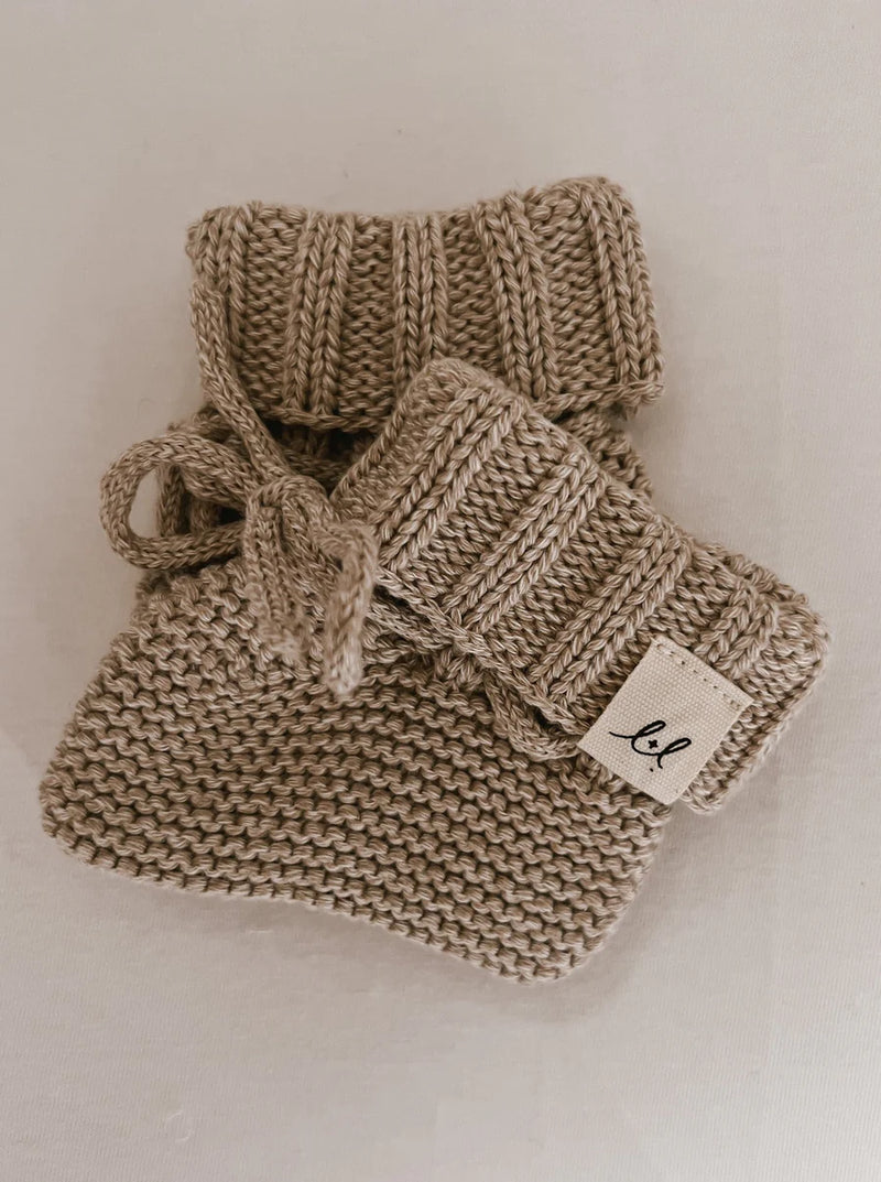Organic Booties Heather Beige