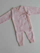 Kimono Bow Romper, Baby Pink