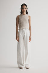 Elka Collective Abigail Knit Tank, White Marle
