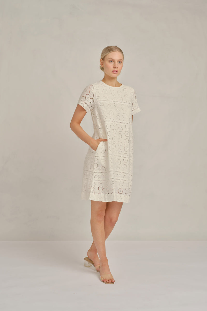 Alessandra, Claudette Dress, White