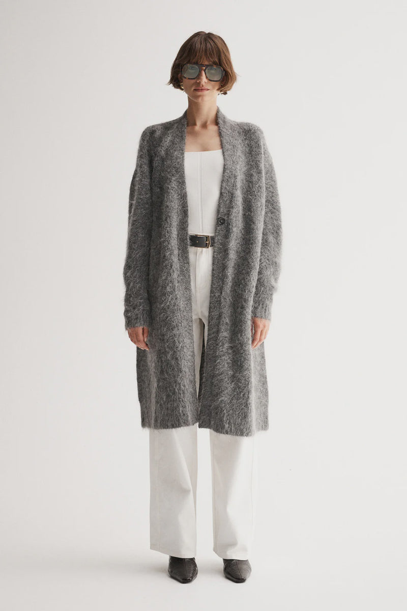 Elka Collective, Simone Knit Cardigan, Charcoal Marle