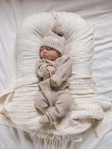 Classic Purl Knit Jumpsuit Heather Beige
