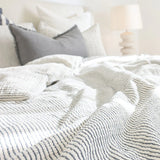 Eadie Lifestyle Marina Duvet Cover, Off White w' Ink Stripe