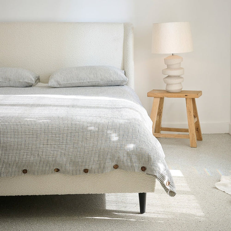Eadie Lifestyle Marina Duvet Cover, Off White w' Ink Stripe