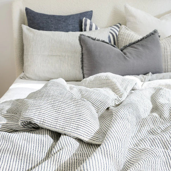 Eadie Lifestyle Marina Duvet Cover, Off White w' Ink Stripe
