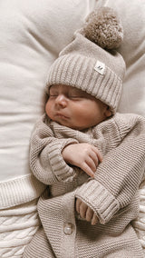 Classic Purl Knit Jumpsuit Heather Beige