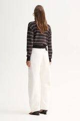Elka Irina Knit Jumper, Chocolate Stripe