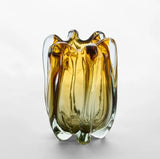 Solenne Handblown Glass Vase, Amber & Green