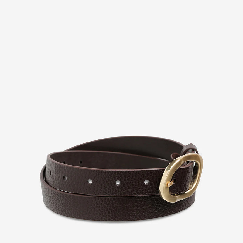 Status Anxiety Nocturne Belt, Choc/Gold