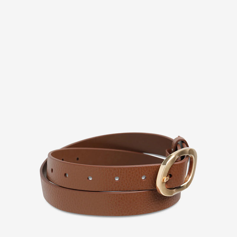 Status Anxiety Nocturne Belt, Tan/Gold
