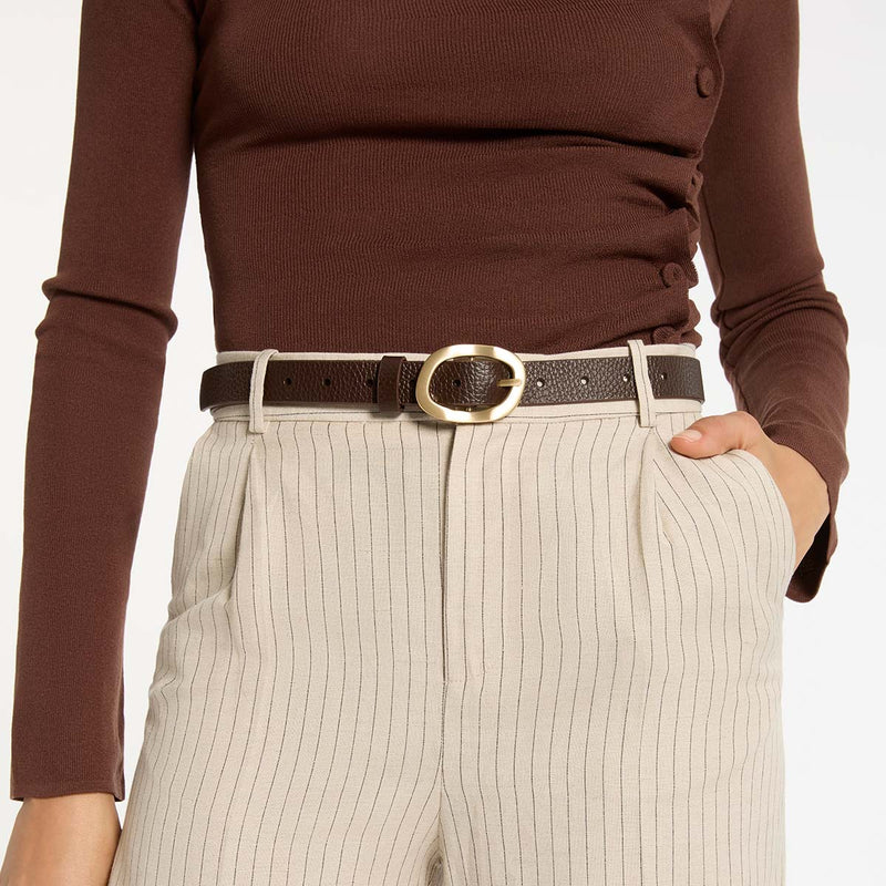 Status Anxiety Nocturne Belt, Choc/Gold