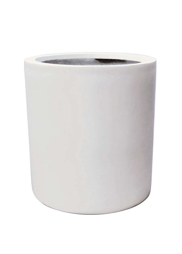 Sticks and Stones Cylinder Pot, white