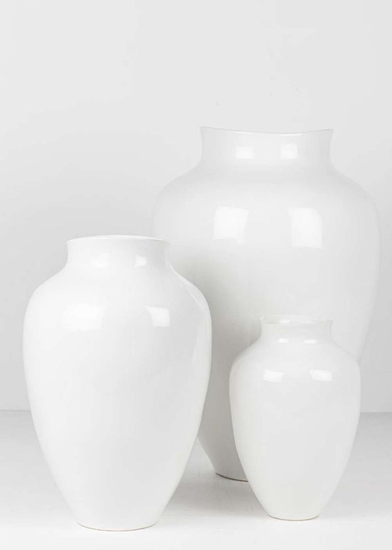 Thea Vase Gloss White