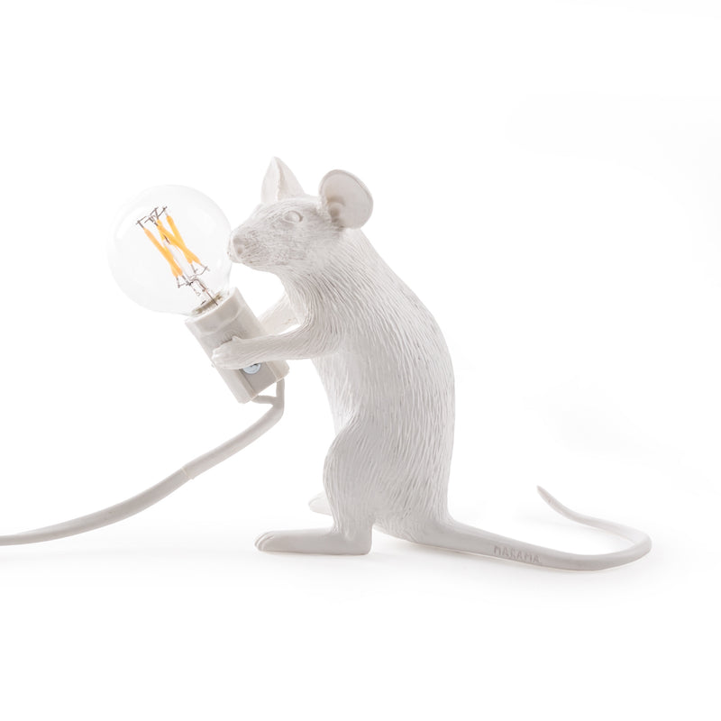 Seletti Mouse Lamp Sitting, White