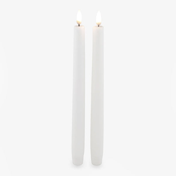 Nordic White Wax Taper Candle, 2pk