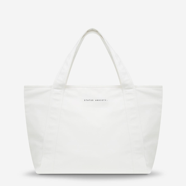 Status Anxiety In Light Tote, White