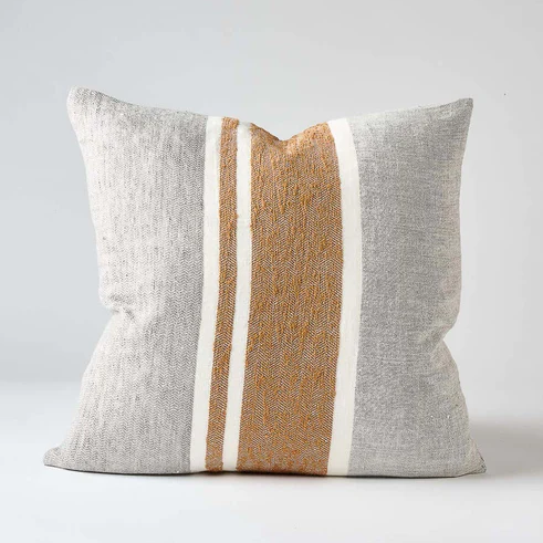 Eadie Magnus Linen Cushion Slate/Nutmeg