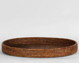 Paume Rattan Oval Tray Antique Brown