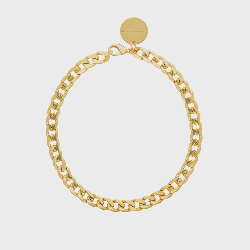 Vanessa Baroni Big Compressed Necklace, Gold