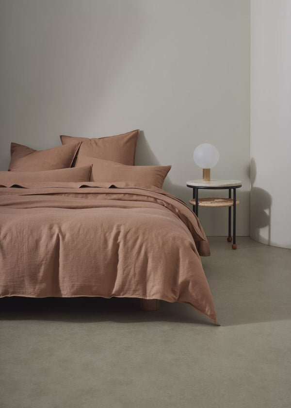 QB Ravello Linen Flat Sheet Biscuit