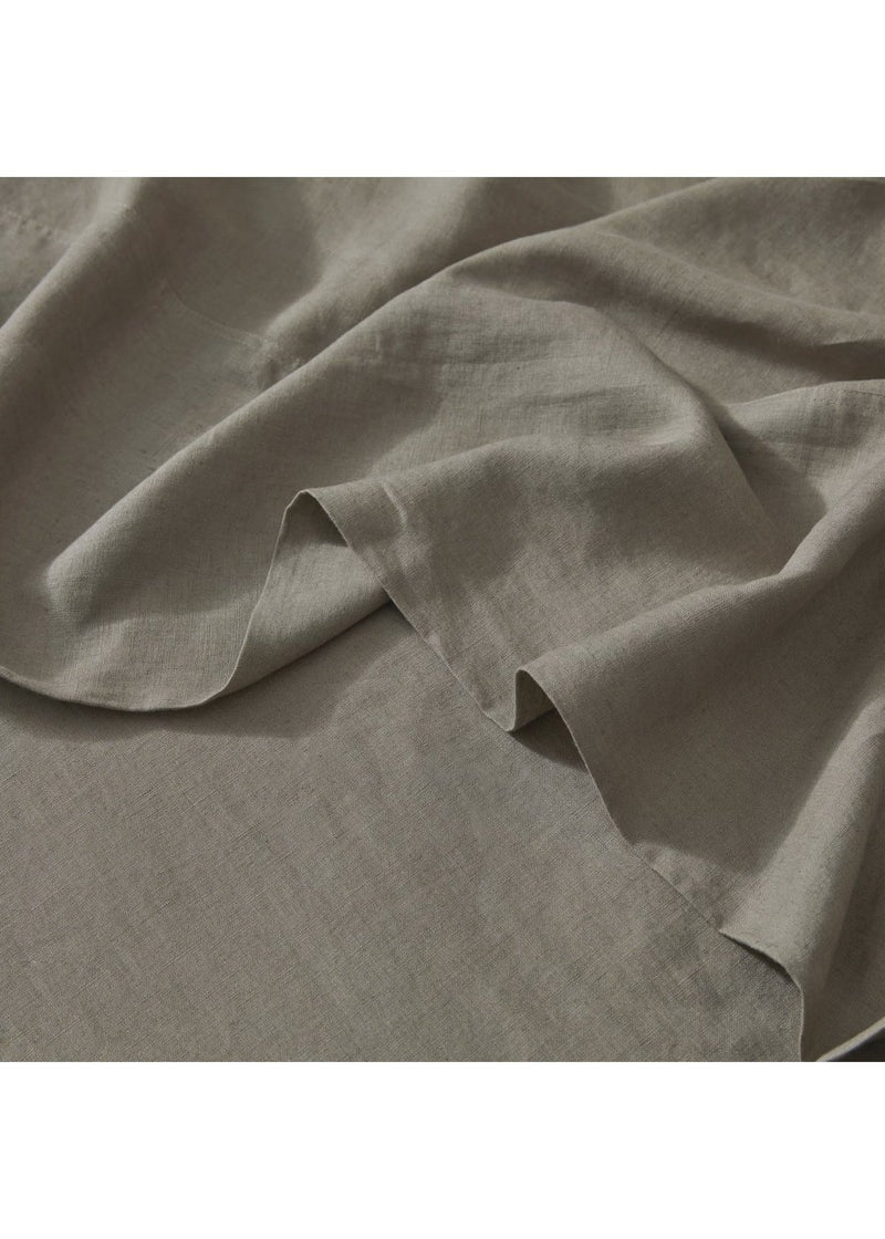 KB Ravello Linen Flat Sheet Caper