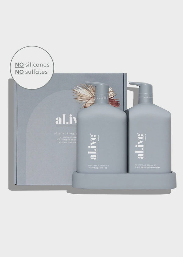 Al.ive White Tea & Argan Oil Hair Care Duo  2 x 500ml