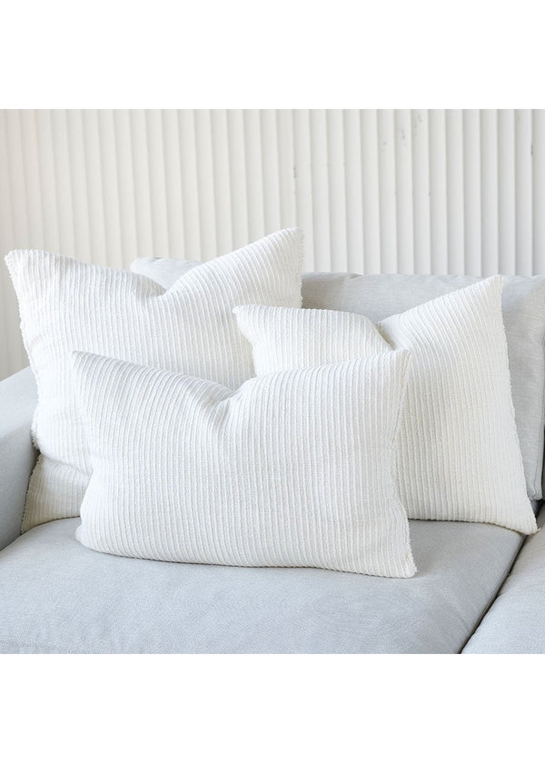 Eadie Lifestyle Rafflad Linen Cushion, Ivory