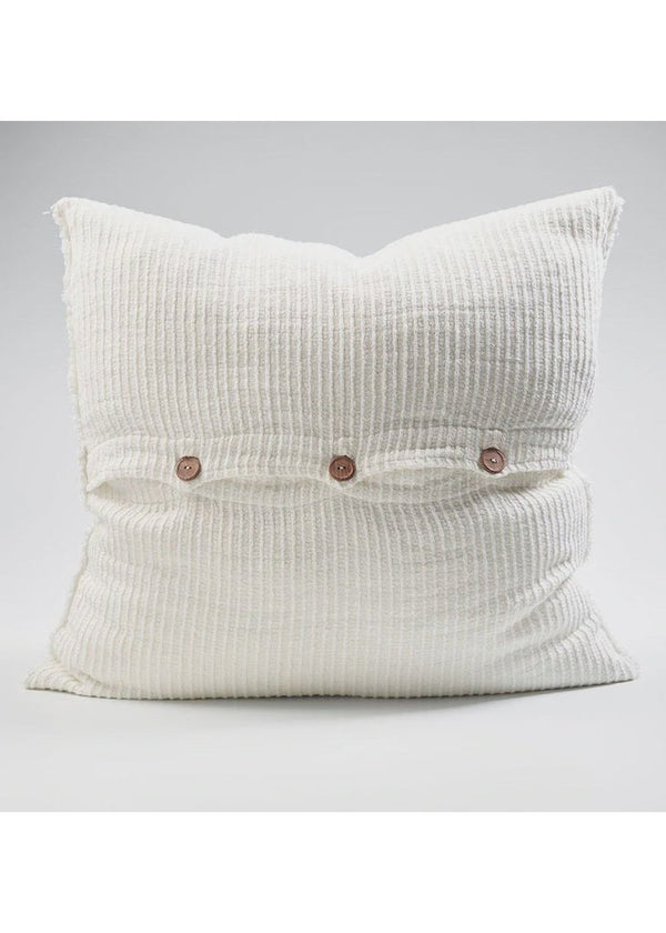Eadie Lifestyle Rafflad Linen Cushion, Ivory
