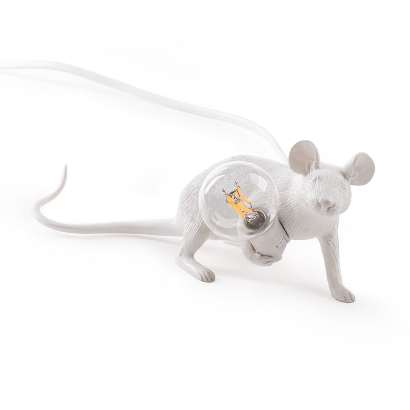 Seletti Mouse Lamp Lying Down, White