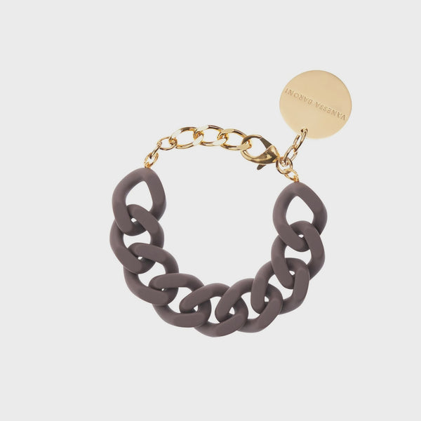 Flat Chain Bracelet, Matt Light Taupe