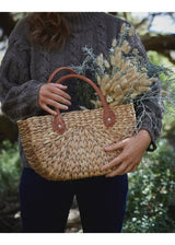 Harvest Basket, Suede Handle