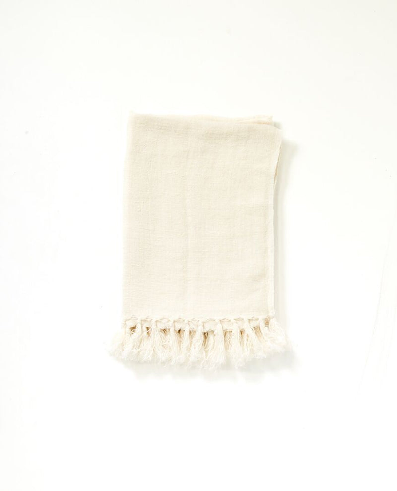 Christophe Linen Blanket, ivory